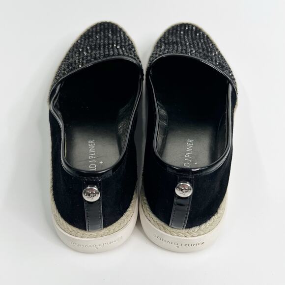 DONALD J PLINER Loafer Pizasp Rhinestone Slip On Espadrille Sneaker Black Size 8 - Picture 6 of 11